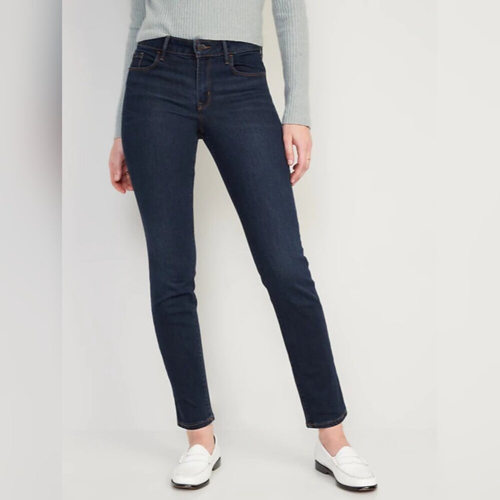 Straight Leg Dark Wash Denim - AE Original Active Flex Vintage Jeans 26 W x 28 L